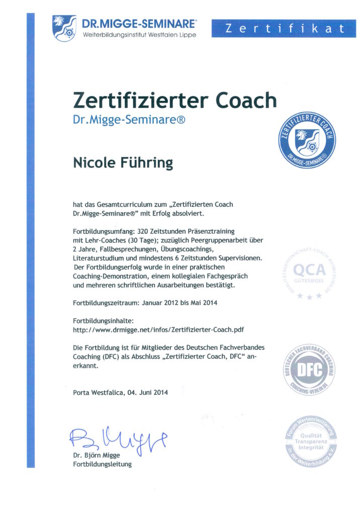 Zertifizierter Coach