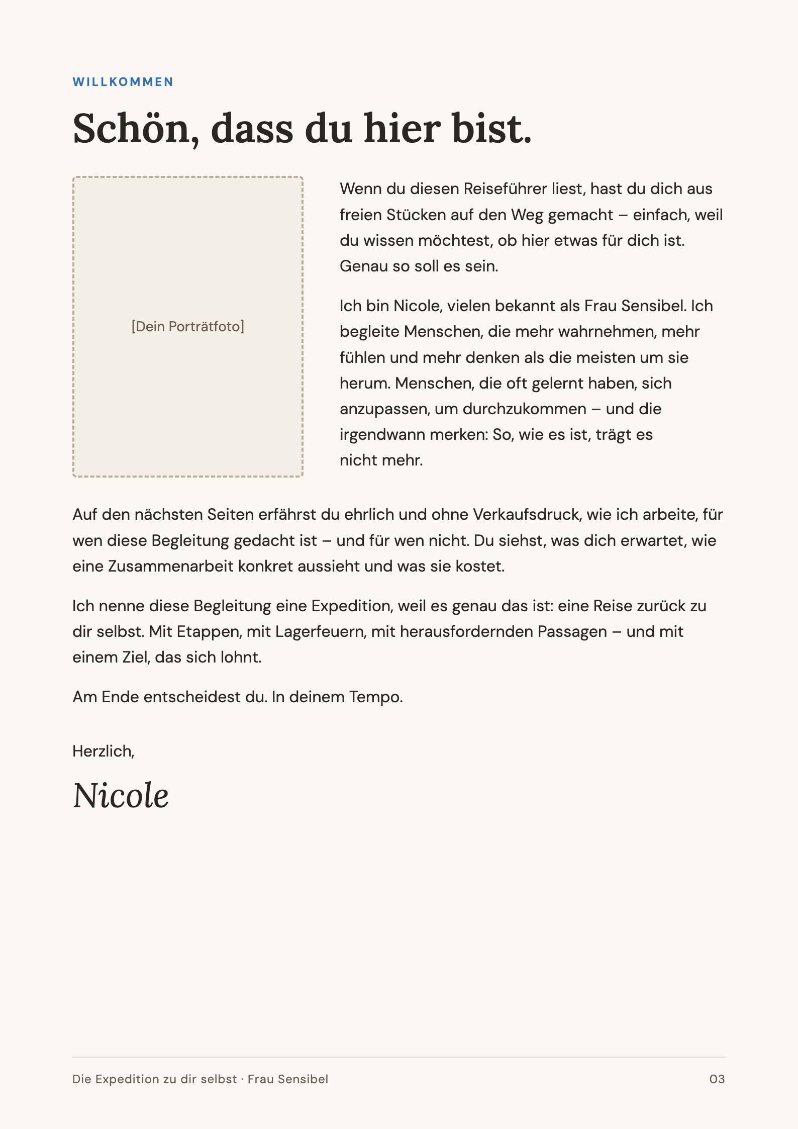 Willkommen der Infobroschüre ‚Die Expedition zu dir selbst‘
