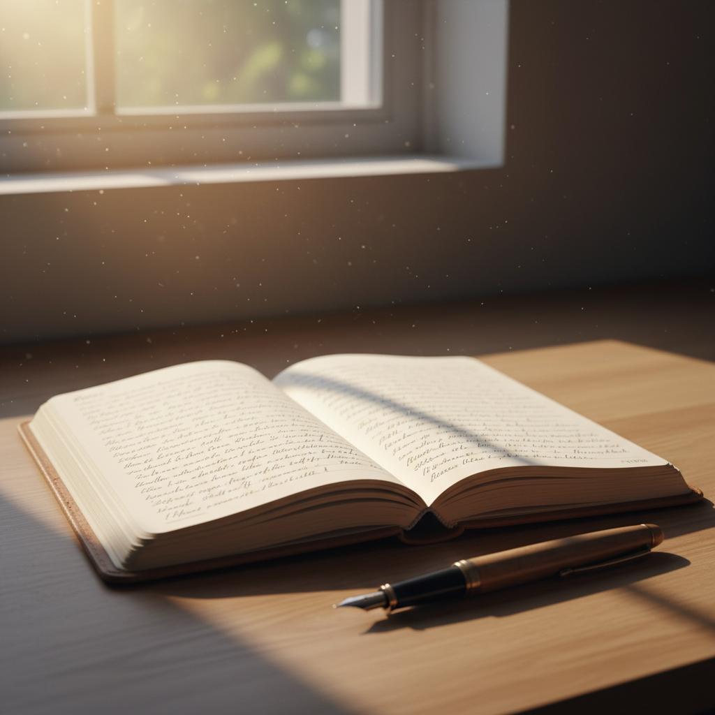 Sonnenstrahlen auf Notizbuch mit Stift – Symbol für Klarheit und neue Perspektiven