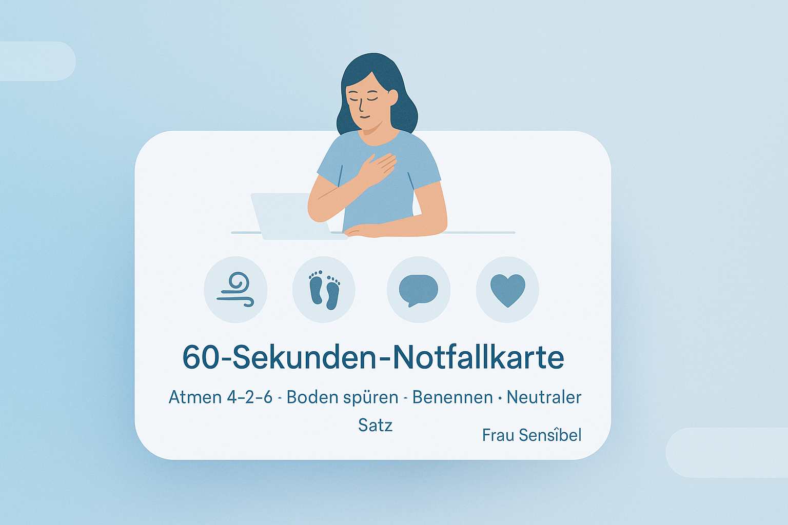 Hand hält Karte mit vier Schritten gegen Tränen in heiklen Gesprächen.